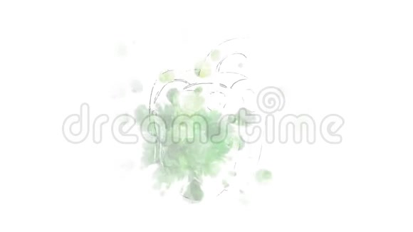 阿尔法频道的绿水彩铃胡椒视频的预览图