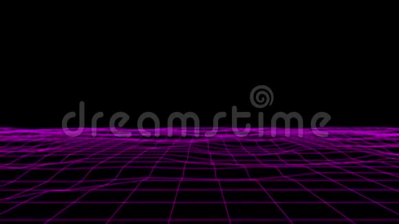 3D紫流数字网格地板可循环图形单元背景视频的预览图