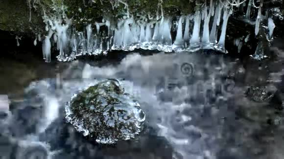冬季山涧暗寒水视频的预览图