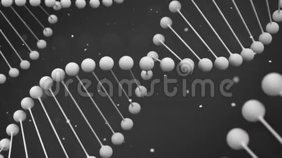 黑色背景DNA链马特白模型视频的预览图