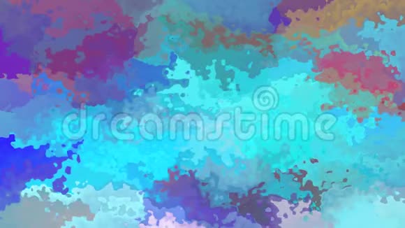 动画彩色背景无缝循环视频水彩效果珍珠蓝紫紫色视频的预览图