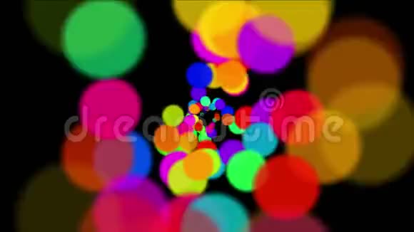 抽象圆圈气泡水泡背景点烟花颗粒隧道视频的预览图