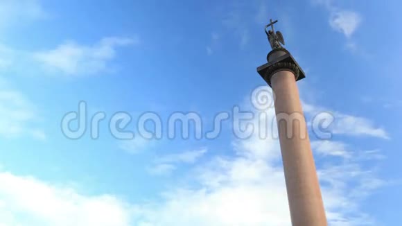 时光流逝圣彼得堡的亚历山大柱视频的预览图