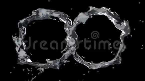 自然水环流动并形成圆圈的慢动作动画视频的预览图