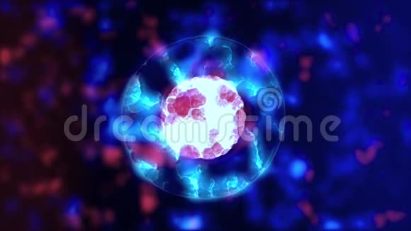 细胞样生命形态的细胞分裂细胞有丝分裂的微生物学动画视频的预览图