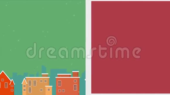 圣诞节背景城市住宅的景观视频的预览图
