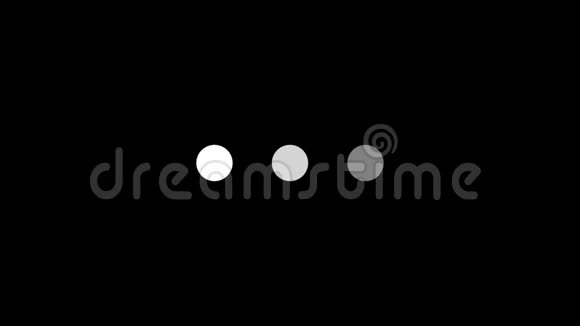 在黑色背景上一行闪烁的三个点圆的抽象动画动画旋转的黑眼圈视频的预览图