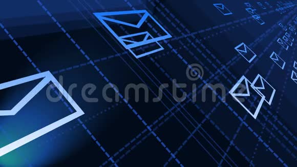 背景信封电子邮件飞行邮件未来的技术屏幕视频的预览图