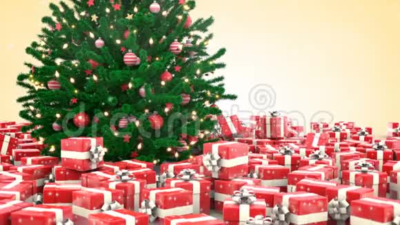 装饰圣诞树和礼品盒视频的预览图