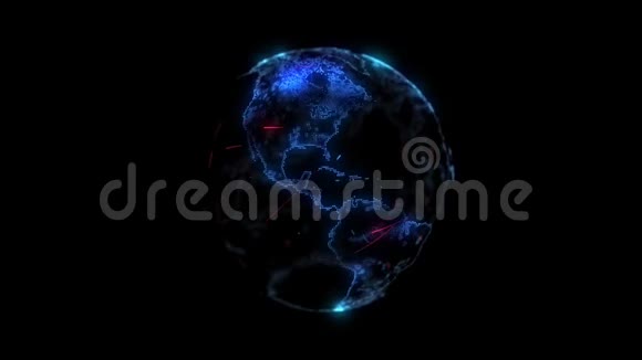 数字世界人民网络蓝色地球的渲染传达数字时代和全球连通性视频的预览图