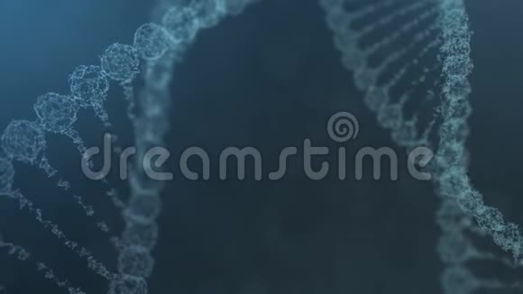 两个旋转的神经丛DNA链脉冲通过蓝色版本视频的预览图