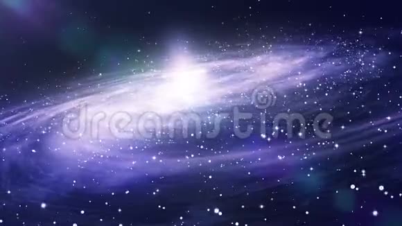 以明亮的蓝色和白色旋转到星系视频的预览图