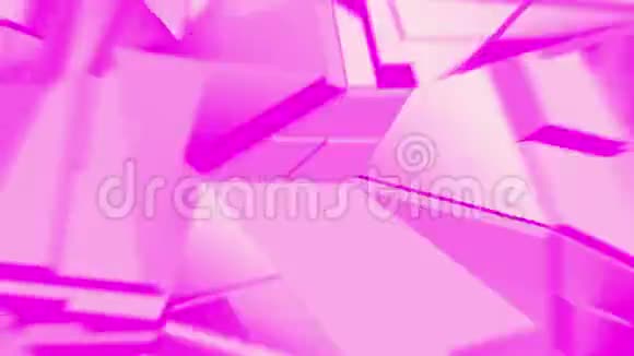 粉色抽象多角破碎形状波动无缝环3D动画视频的预览图