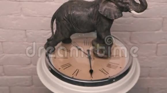 大象站在旋转的钟上的样子视频的预览图