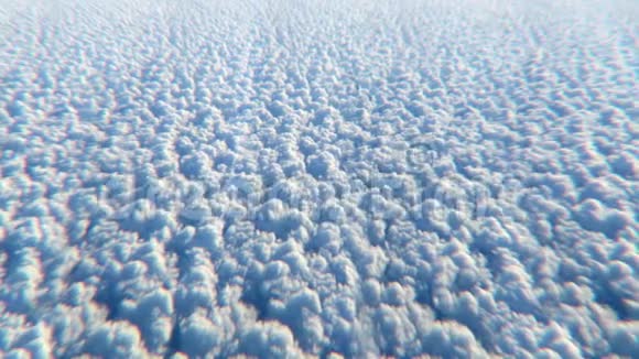 从飞行的飞机窗口看积云三维动画无缝循环视频的预览图