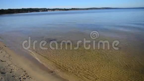 荒芜的沙滩海浪翻滚视频的预览图