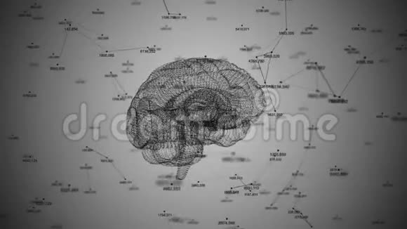 人类的大脑有数字的屈膝很漂亮的背景科学医学和商业的概念循环视频的预览图