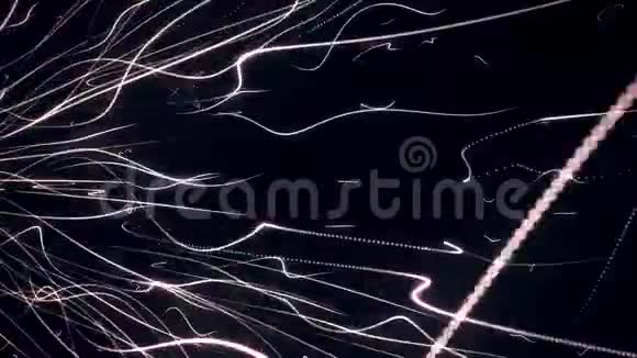 白色波浪霓虹灯可循环抽象运动背景视频的预览图