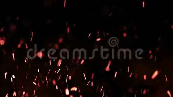 美丽的火焰火花在夜晚黑暗的背景循环动画视频的预览图