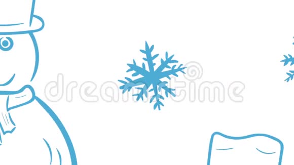 蓝色雪人轮廓视频的预览图