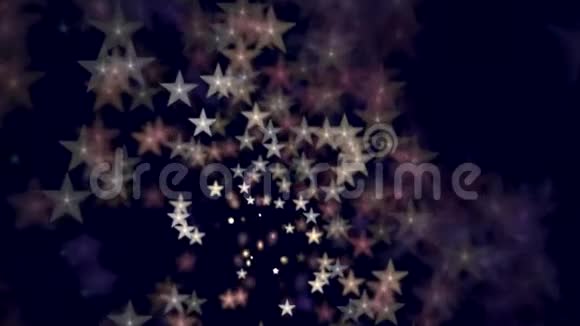 彩色星星在黑暗的背景上移动视频的预览图