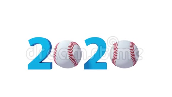 白色背景下的棒球2020设计背景视频的预览图