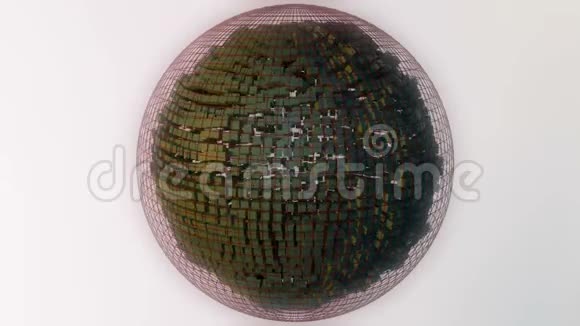 由立方体组成的抽象球体视频的预览图