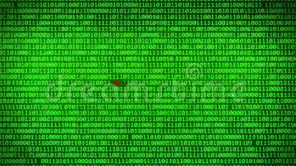 绿色二进制代码墙揭示信息安全数据矩阵背景视频的预览图