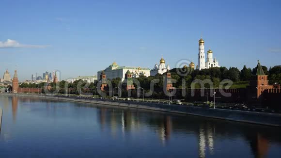 莫斯科克里姆林宫夏季早晨的景色时间安排视频的预览图