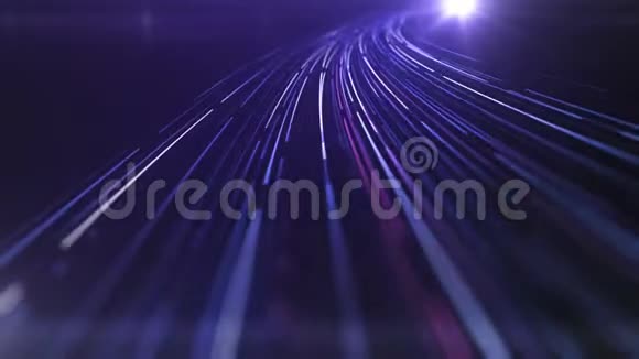 计算机产生的数字蓝光条纹抽象3d渲染运动背景4K超高清分辨率视频的预览图