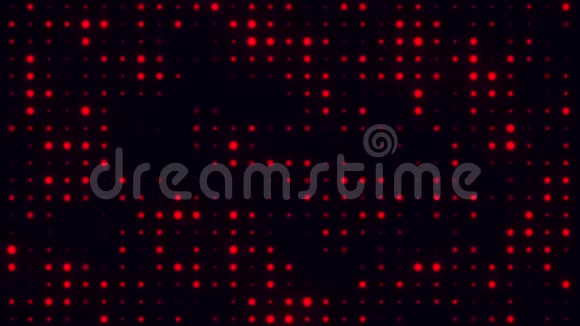 红色发光数字点代码VJ循环运动背景V2视频的预览图