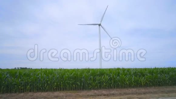 绿色领域的风力发电机绿色能源视频的预览图