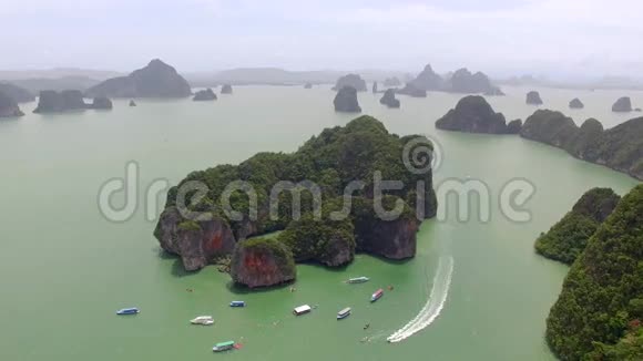航拍泻湖岛海泰国视频的预览图