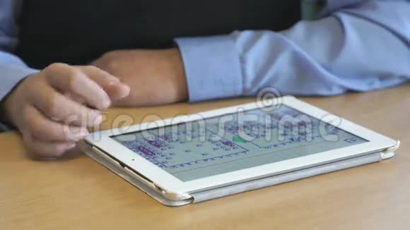 男生用数码平板电脑玩游戏视频的预览图