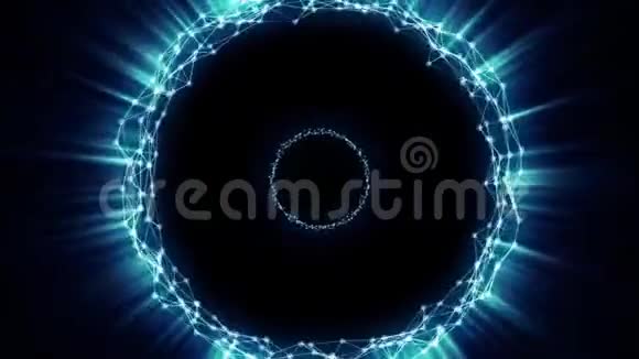 在1920x1080黑色背景上闪烁的蓝色粒子视频的预览图