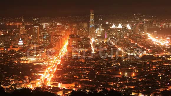 加州旧金山4K夜间延时视频的预览图