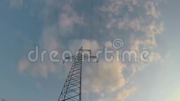 电高压塔及云动延时4k视频的预览图