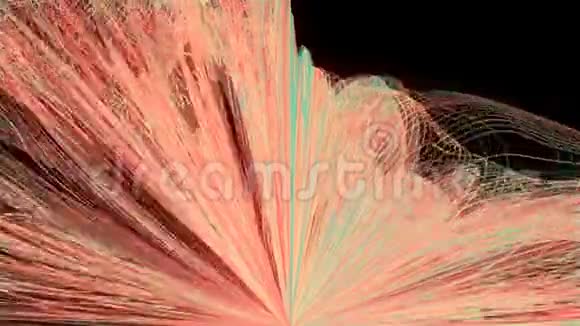 许多随机的明亮混沌线三维渲染计算机生成背景视频的预览图