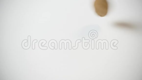 杏仁落在白色背景上视频的预览图