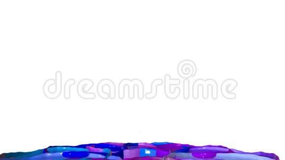 液体溅在罐子上的三维渲染就像声音扬声器上的油漆一样彩色三维构图与舞蹈液体冷色调视频的预览图
