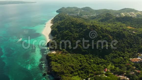 普卡贝壳海滩海景与菲律宾长滩岛顶景视频的预览图