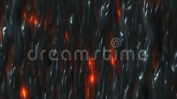 火山地狱般炽热的熔岩岩浆漂浮在某处视频的预览图