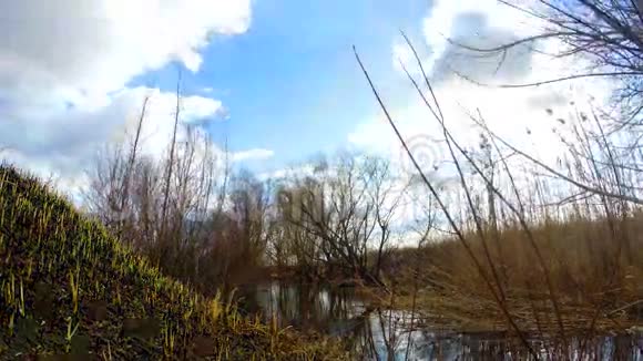 蓝天和河流的时间流逝乡村视频的预览图