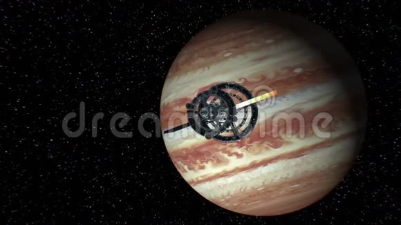 从木星回来伟大的宇宙飞船从一个大的太空旅行三维动画地球的纹理被创造出来视频的预览图