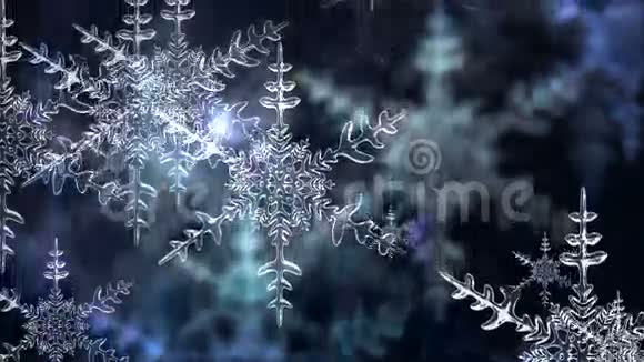 冬季天空中的雪花动画视频的预览图