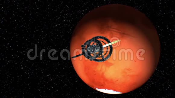 从火星回来伟大的宇宙飞船从一个大的太空旅行三维动画地球的纹理是在视频的预览图