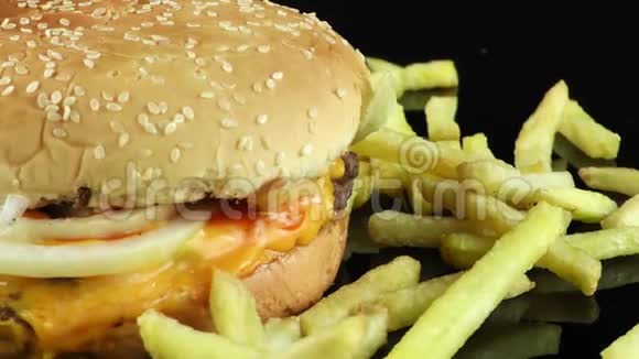 美味的食物汉堡视频的预览图