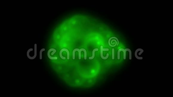 绿色抽象旋流泡球图案背景比萨饼烘焙细菌视频的预览图