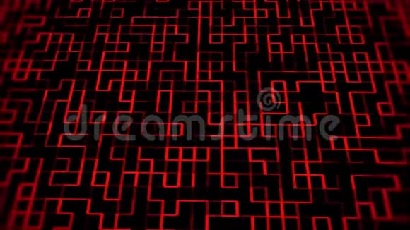 红色发光数字墙VJ环运动背景视频的预览图