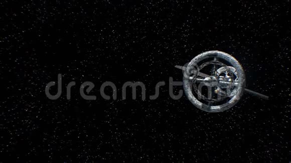 宇宙飞船在恒星的背景下飞行三维动画视频的预览图